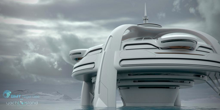 Yachts middle east - Project Utopia - yacht island design - BMT Nigel Gee