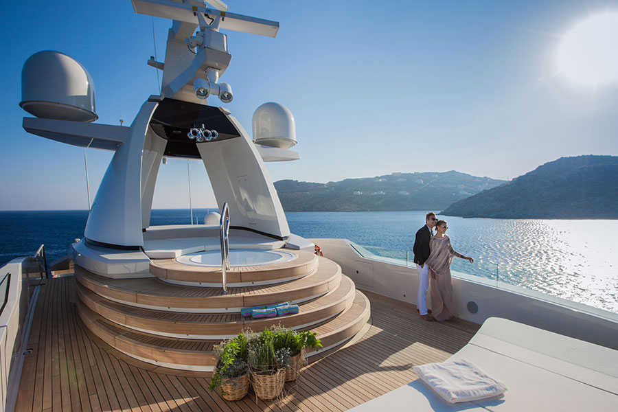 yachts middle east - Saramour Sun deck - CRN yacht