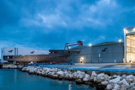 WORK CONTINUES ON THE NEW 79 METRE M/Y CRN 135 AT THE ANCONA SHIPYARD